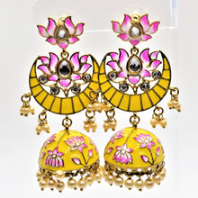 Load image into Gallery viewer, Lotus Jhumki Danglers