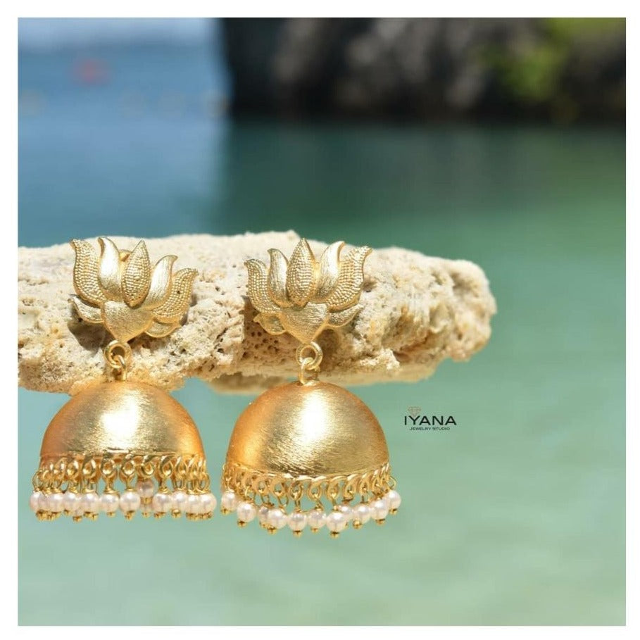 Signature Lotus Jhumkas