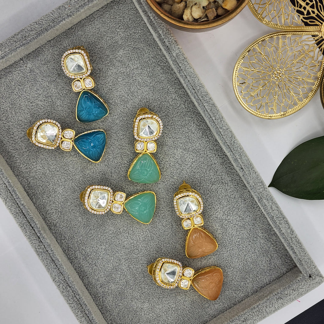 Hand Carved Kundan Studs