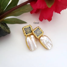 Load image into Gallery viewer, Signature Baroque Pearl Studs Square
