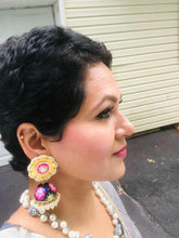 Load image into Gallery viewer, Hand Painted Floral Jhumkas
