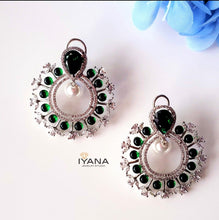Load image into Gallery viewer, Emerald Hoops
