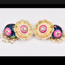 Load image into Gallery viewer, Hand Painted Floral Jhumkas
