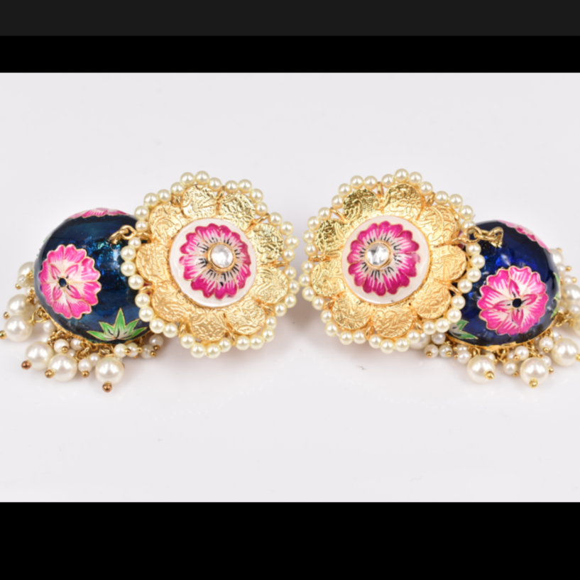 Hand Painted Floral Jhumkas