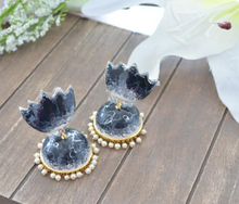 Load image into Gallery viewer, Hand Painted Lotus Jhumkas
