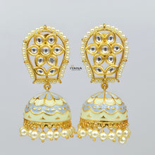 Load image into Gallery viewer, Floral Kundan Jhumkas
