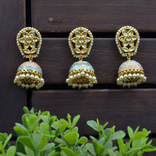 Load image into Gallery viewer, Floral Kundan Jhumkas
