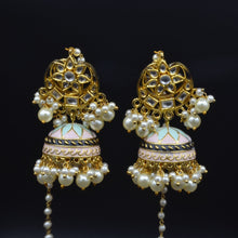 Load image into Gallery viewer, Pastel Kundan Jhumkas
