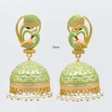 Load image into Gallery viewer, Morni Peacock Jhumkas
