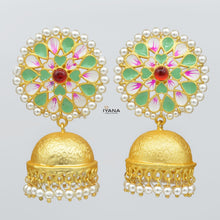 Load image into Gallery viewer, Textured Meena Jhumkas
